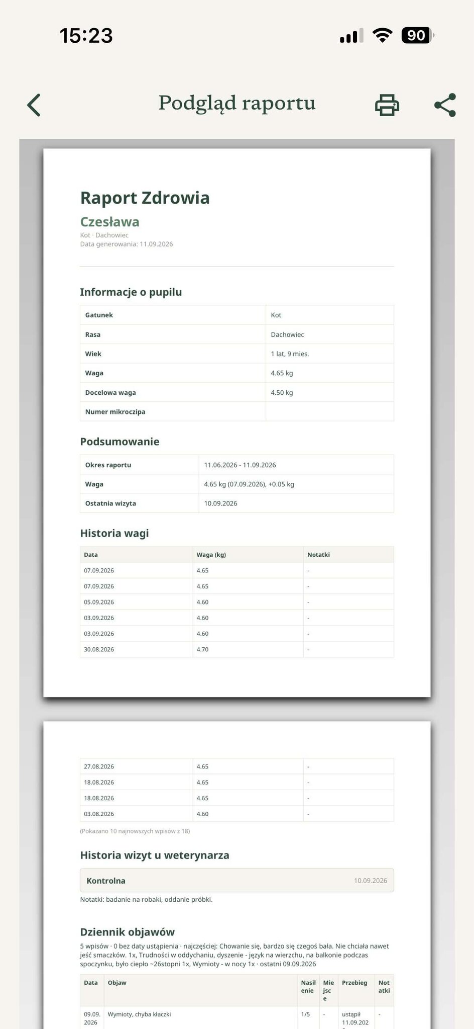 ApkaŁapka: health report PDF